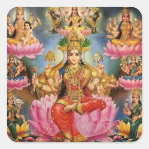 Adesivo Quadrado Ashtalakshmi - Oito formas de Lakshmi