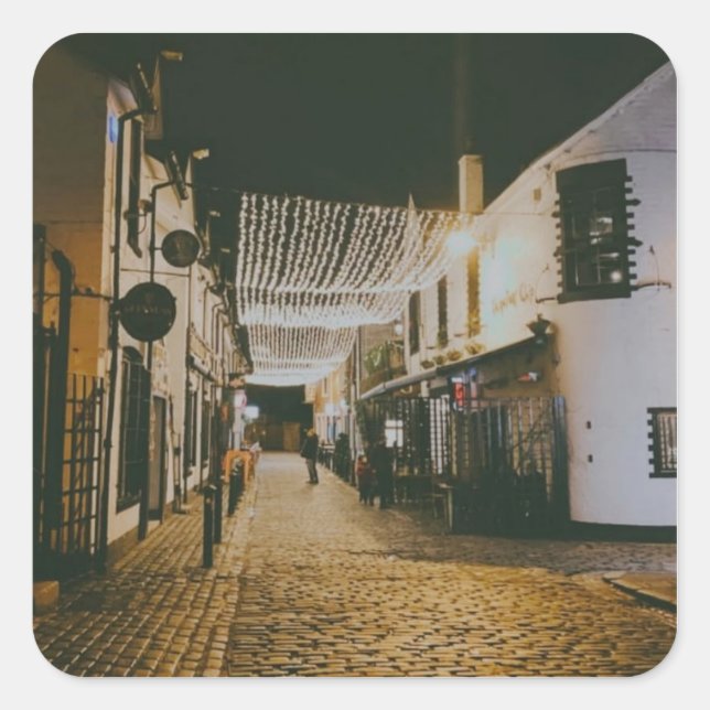 Adesivo Quadrado Ashton Lane, Glasgow, Escócia (Frente)