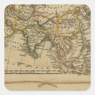 Adesivo Quadrado Ásia, África