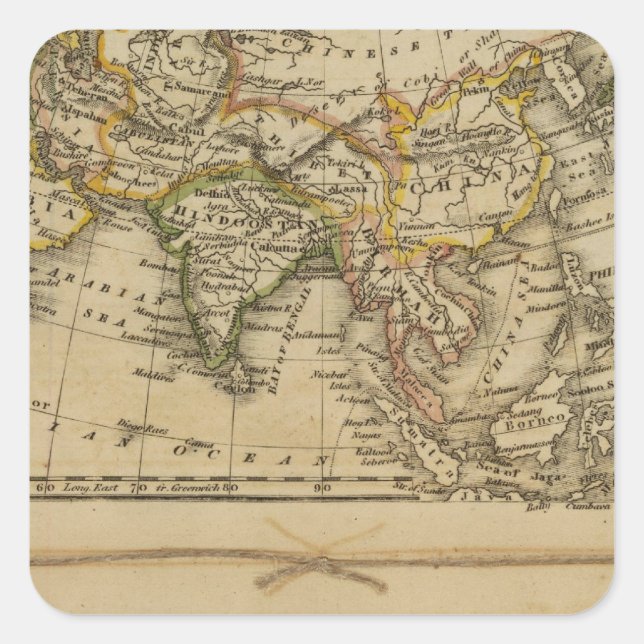 Adesivo Quadrado Ásia, África (Frente)