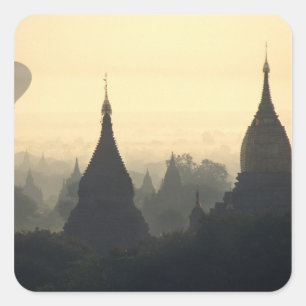 Adesivo Quadrado Ásia, Birmânia, (Mianmar), Pagan (Bagan) Ar Quente