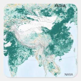 Adesivo Quadrado Ásia do Espaço, Satélite NASA