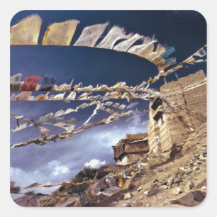 Adesivo Quadrado Ásia, Índia, Ladakh, Leh. Conhecido como Pequeno