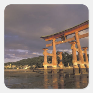 Adesivo Quadrado Ásia, Japão, Honshu ocidental, Miya, ilha Jima,