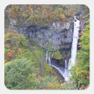 Adesivo Quadrado Ásia, Japão, Nikko. Cachoeira Kegon de Nikko, uma