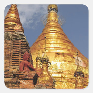 Adesivo Quadrado Ásia, Mianmar (Birmânia), Bagan (Pagan). O Dhamma