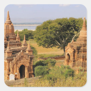 Adesivo Quadrado Ásia, Mianmar (Birmânia), Bagan (Pagan). Vários 2