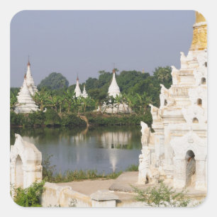 Adesivo Quadrado Ásia, Myanmar (Birmânia), Mandalay. Um budista