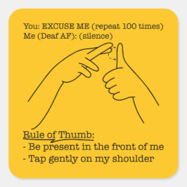 Adesivo Quadrado ASL Design - Rule of Thumb