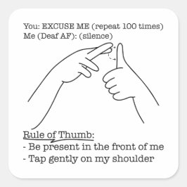 Adesivo Quadrado ASL Design - Rule of Thumb