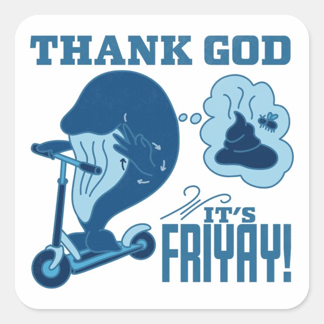 Adesivo Quadrado ASL Friday Design - Thank God It’s Friyay!  (Frente)