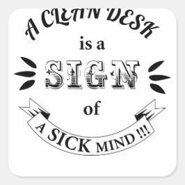 Adesivo Quadrado Aspas engraçadas do Clean Desk