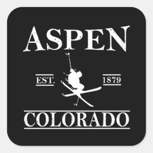 Adesivo Quadrado Aspen Colorado ski