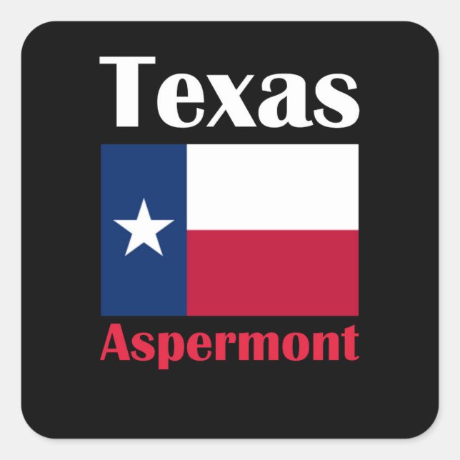 Adesivo Quadrado Aspermont TX (Frente)