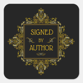 Adesivo Quadrado Assinado pelo Autocolante