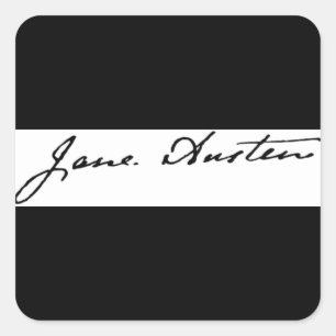 Adesivo Quadrado Assinatura de Jane Austen