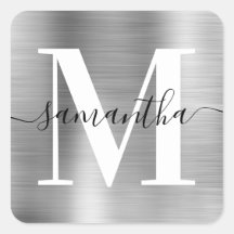 Assinatura Elegante Monograma Moderno Folha de Pra