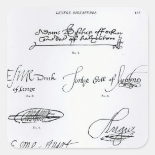 Adesivo Quadrado Assinaturas dos séculos XVI e XVII