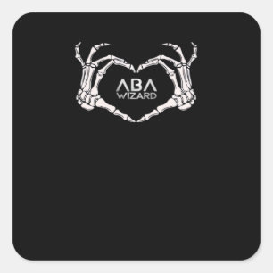 Adesivo Quadrado Assistente Clássico - Skeleton Mãos Coração