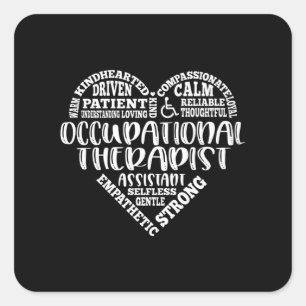 Adesivo Quadrado Assistente do terapeuta ocupacional, OTA