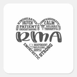 Adesivo Quadrado Assistente médico registrado, rma