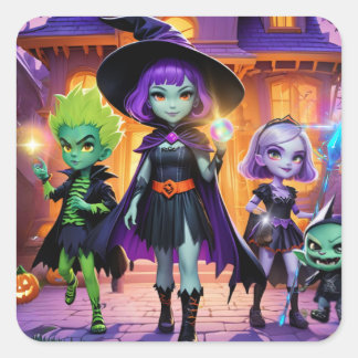 Adesivo Quadrado Assistentes e Ghouls