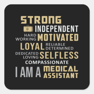 Adesivo Quadrado Assistentes Médicos Assistentes Médicos Enfermei