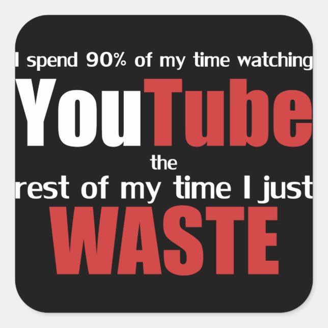 Adesivo Quadrado Assistindo ao YouTube (Frente)