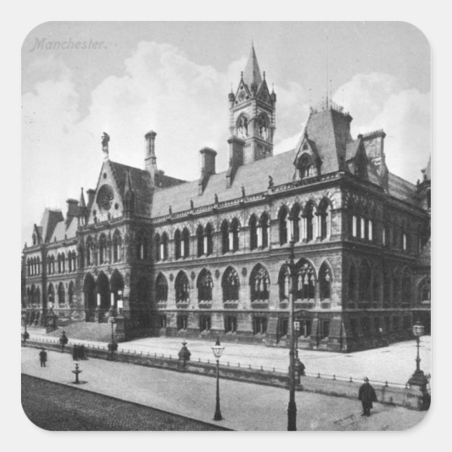 Adesivo Quadrado Assize Courts, Manchester, 1910 (Frente)