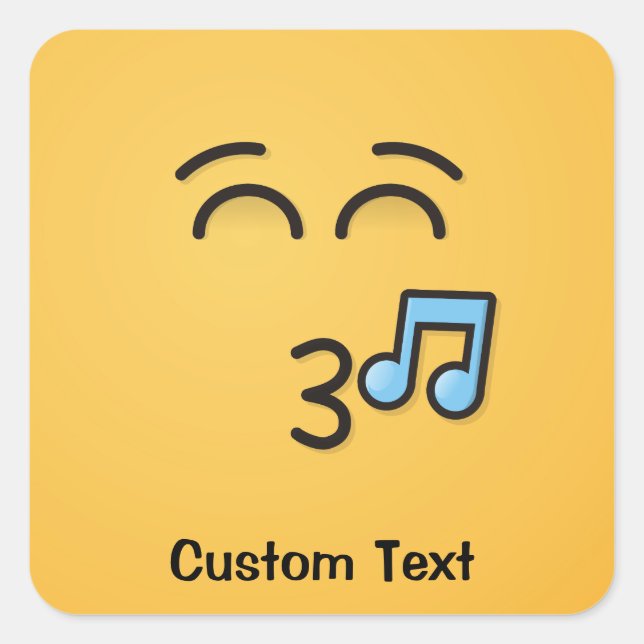 Adesivo Quadrado Assobiar Face com Olhos Sorridentes Clássicos Sti (Frente)