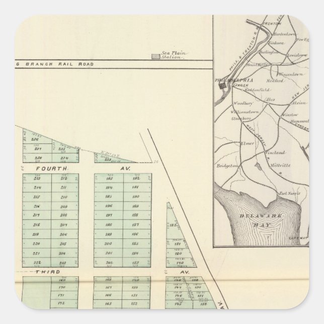 Adesivo Quadrado Associação das Terras de Brighton, vizinha a Prima (Frente)