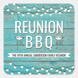 Adesivo Quadrado Associação Familiar - Barbecue CHURRASCO Anual