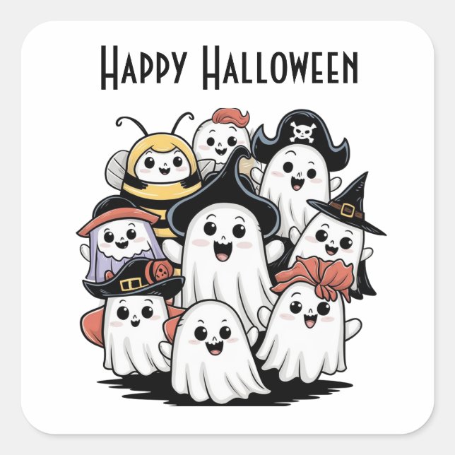 Adesivo Quadrado Assombrando o punhal alegre da gangue (Frente)