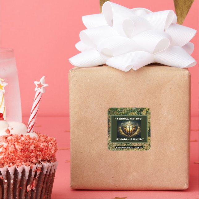 Adesivo Quadrado Assumindo o escudo da fé - Sticks quadrados (Festa)