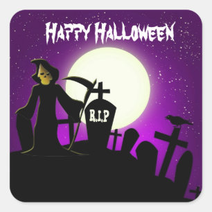 Adesivo Quadrado Assustador Halloween
