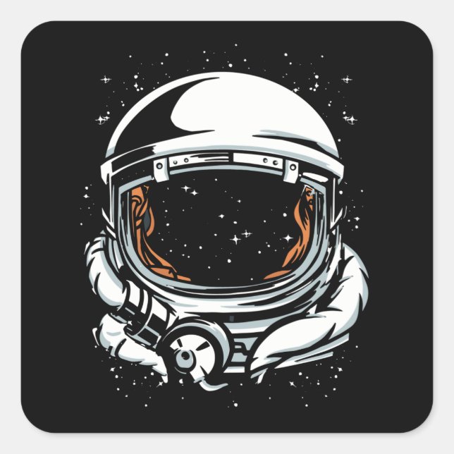 ADESIVO QUADRADO ASTRONAUT HELMET SPACE (Frente)
