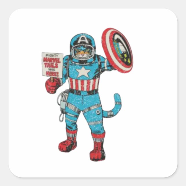 Adesivo Quadrado Astronauta Americat (Frente)