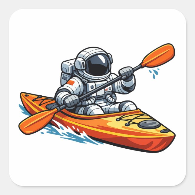 Adesivo Quadrado . Astronauta Caiaque (Frente)
