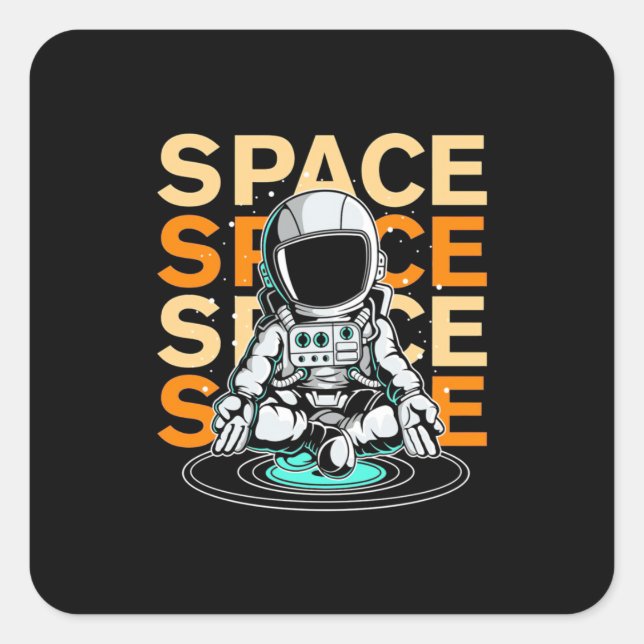Adesivo Quadrado Astronauta Espacial (Frente)