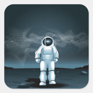 Adesivo Quadrado Astronauta explorando