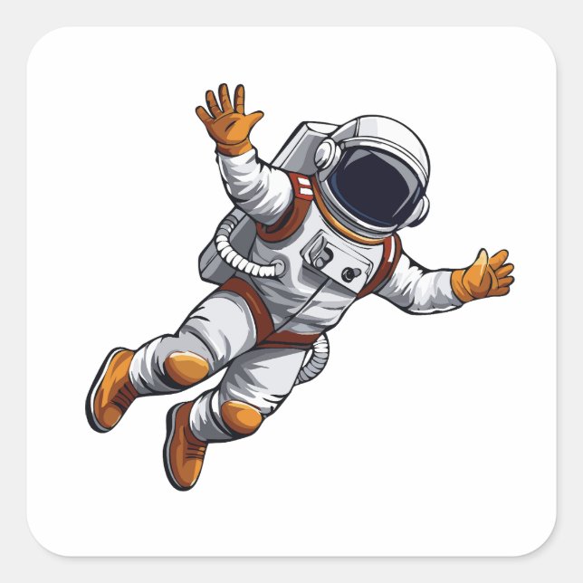 Adesivo Quadrado Astronauta no espaço (Frente)