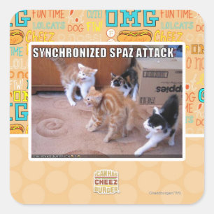 Adesivo Quadrado Ataque de Sychronized Spaz