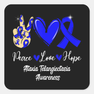 Adesivo Quadrado Ataxia Telangiectasia Consciência Paz Esperança Bl