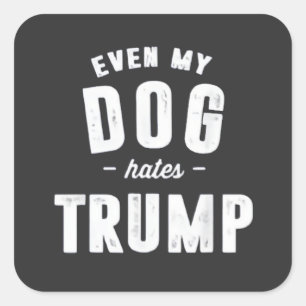 Adesivo Quadrado Até Meu Cachorro Odeia Trump Anti Humor