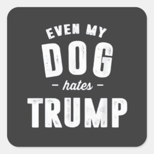 Adesivo Quadrado Até Meu Cachorro Odeia Trump Anti Humor