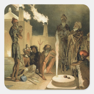 Adesivo Quadrado Ateseh-Gah, indianos devotados ao culto do fogo, B