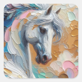Adesivo Quadrado Athena Horse Impressionist Art Sticker