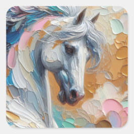 Adesivo Quadrado Athena Horse Impressionist Art Sticker