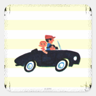 Adesivo Quadrado Atingindo a estrada 3 aberta