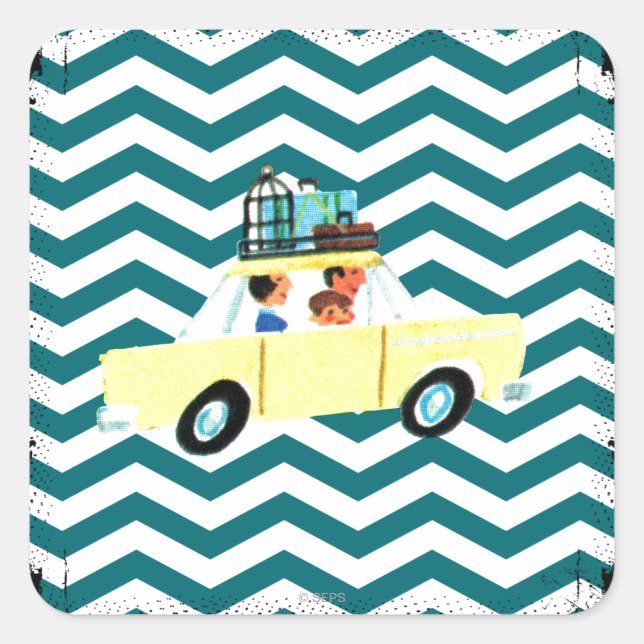 Adesivo Quadrado Atingindo a estrada aberta 2 (Frente)